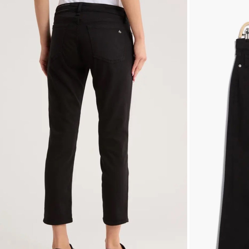 Rag and Bone Dylan Low Rise Boyfriend Jeans Black NWT - Picture 2 of 3